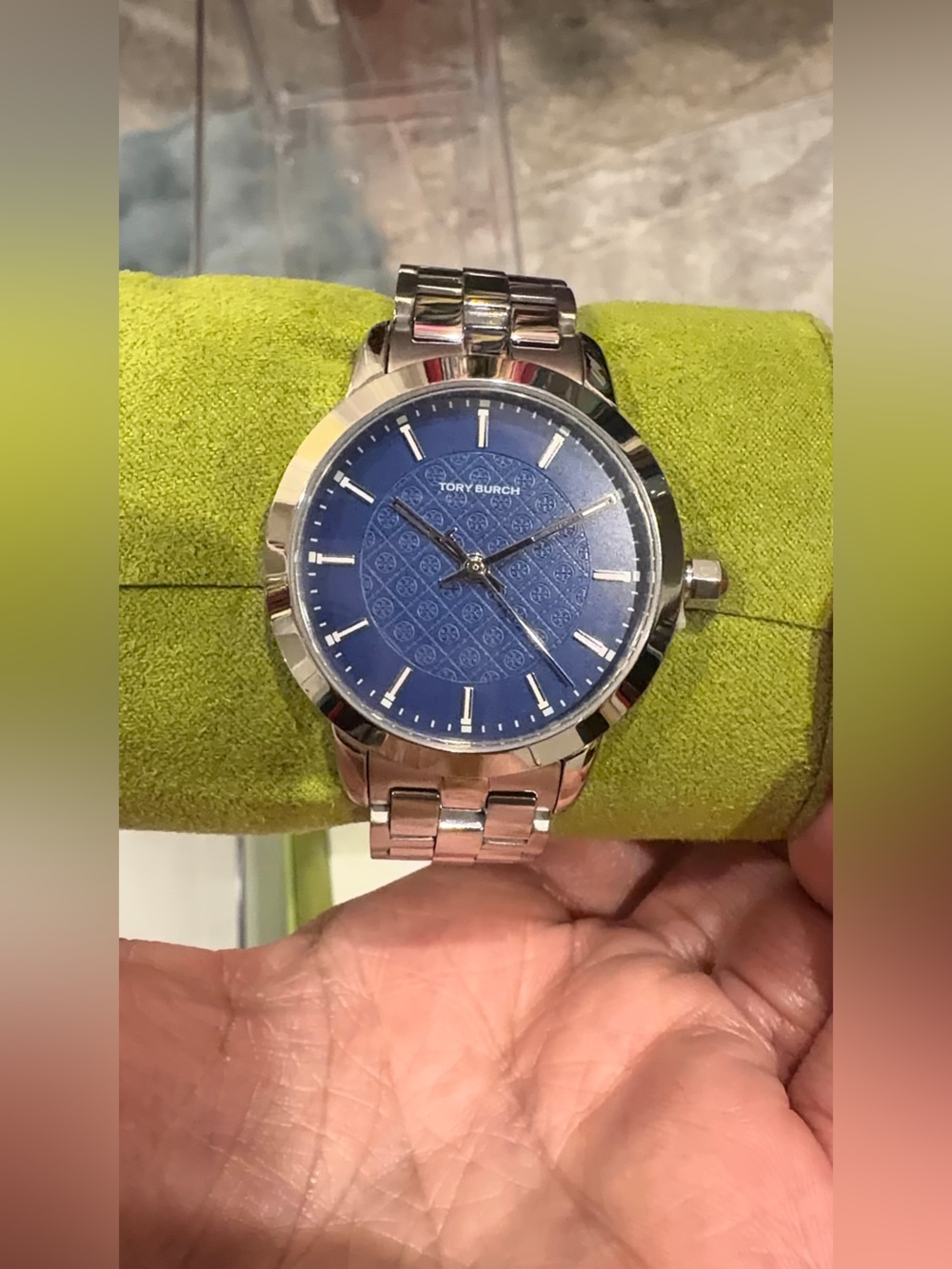 Tory Burch The Tory Watch, 34mm Blue & Silver Watch
